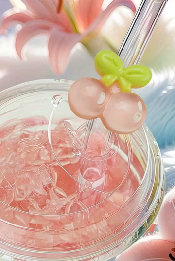 Pfirsich Design | Glas Strohhalm