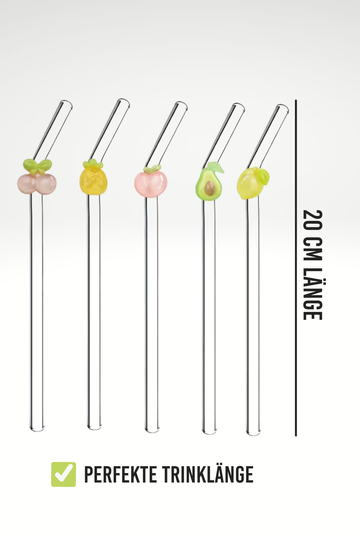 Pfirsich Design | Glas Strohhalm