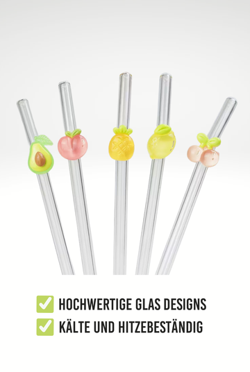 Pfirsich Design | Glas Strohhalm