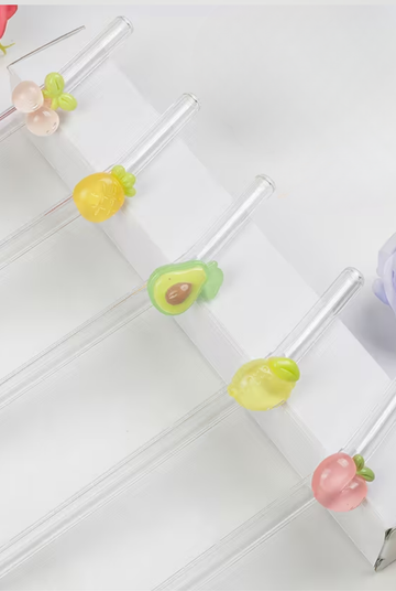 Pfirsich Design | Glas Strohhalm