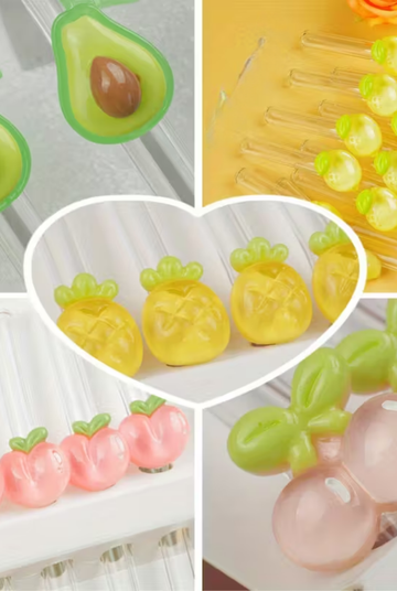 Pfirsich Design | Glas Strohhalm