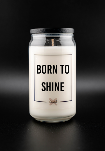 Kerze mit Spruch | BORN TO SHINE