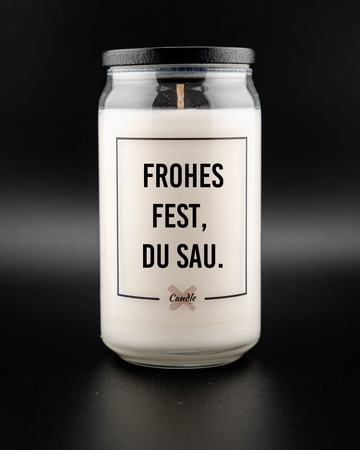 Kerze mit Spruch | FROHES FEST, DU SAU.