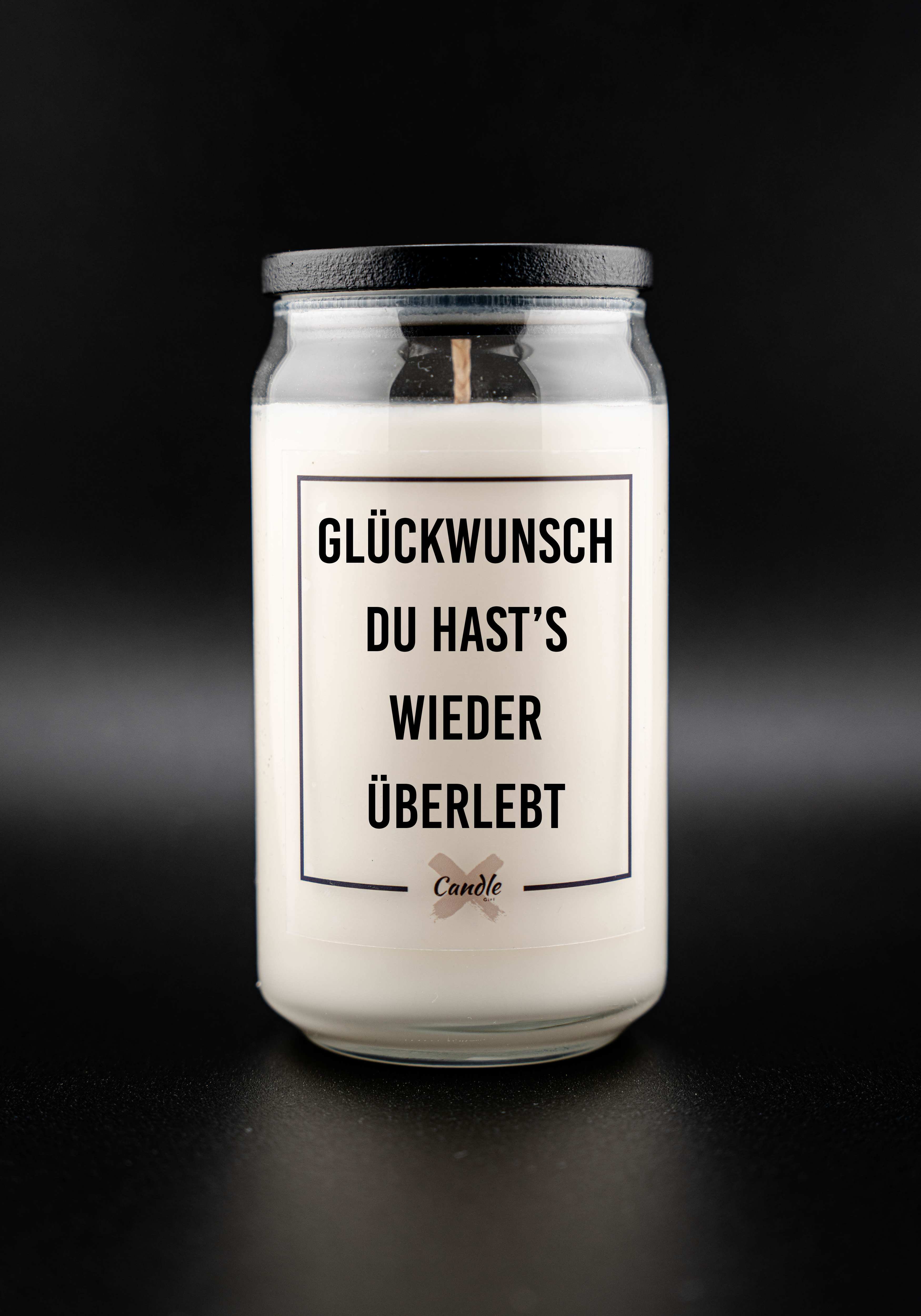 Kerze mit Spruch | GLÜCKWUNSCH – DU HAST’S WIEDER ÜBERLEBT