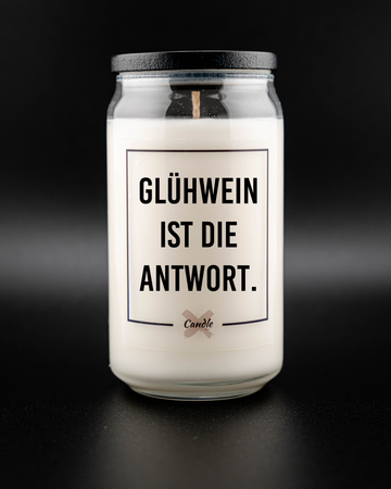 Kerze mit Spruch | GLÜHWEIN IST DIE ANTWORT.
