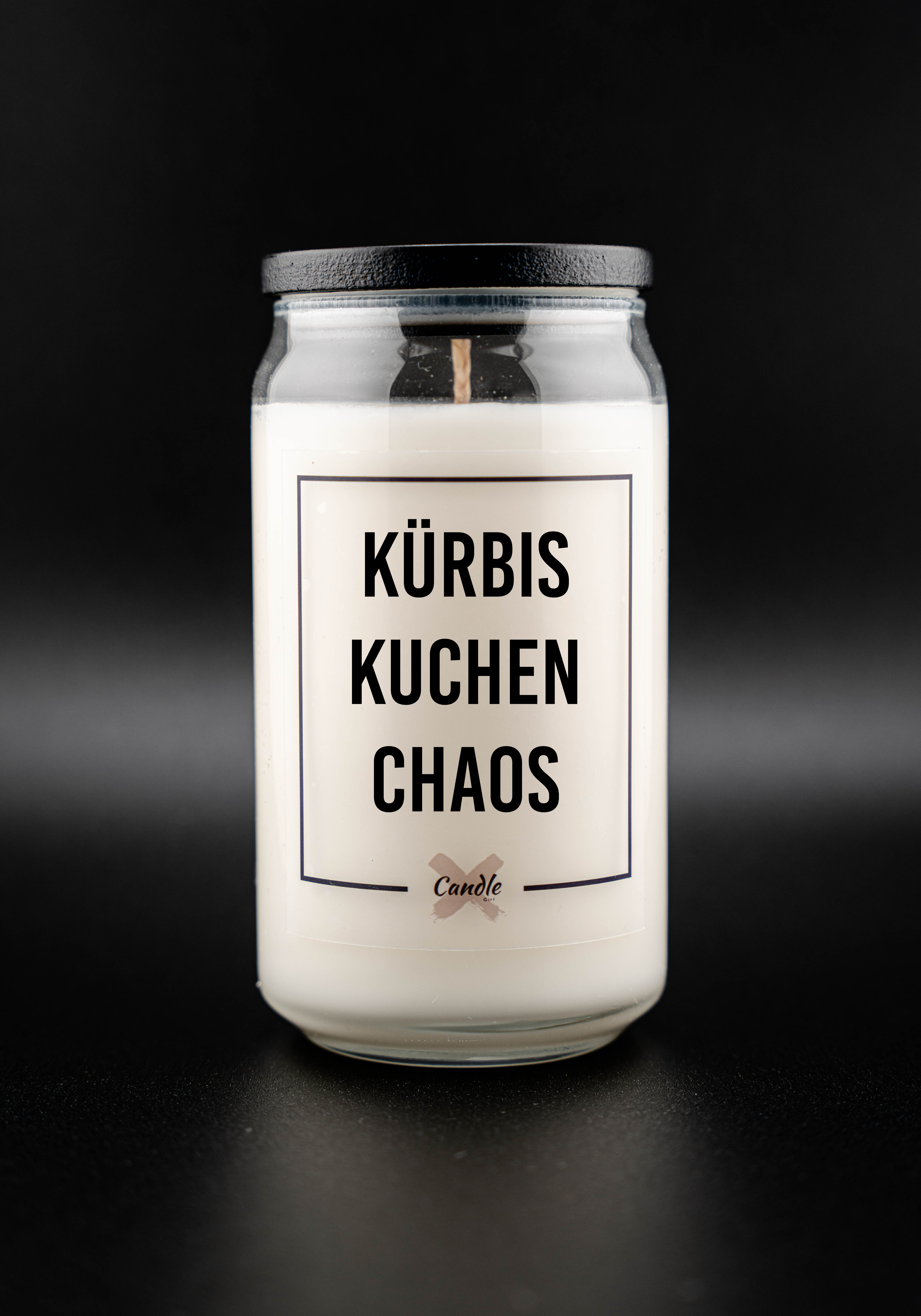 Kerze mit Spruch | KÜRBIS, KUCHEN, CHAOS