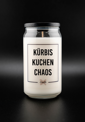 Kerze mit Spruch | KÜRBIS, KUCHEN, CHAOS