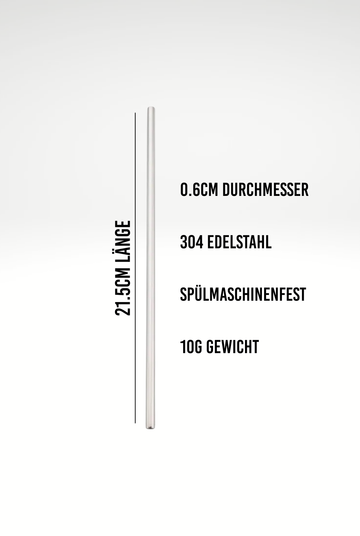 Silber Design | Edelstahl Strohhalm