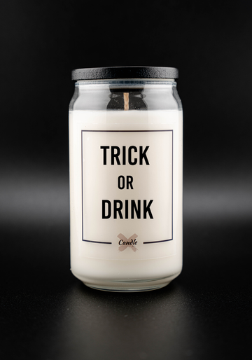 Kerze mit Spruch | TRICK OR DRINK